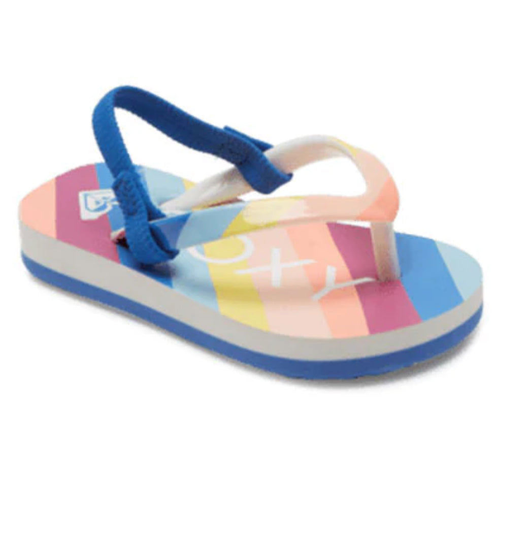 Roxy Girl “Pebbles” Rainbow Flip Flops: Sizes 8 to 10 Toddler