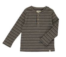 Load image into Gallery viewer, Me &amp; Henry Boys brown striped ADAMS ribbed henley: Size 5-8
