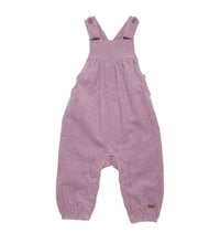 Load image into Gallery viewer, Minymo Baby Girl Purple Corduroy Overalls: Size 0M-18M
