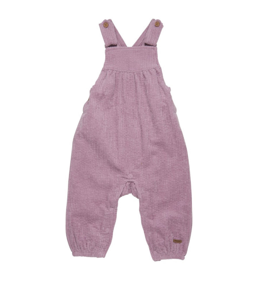 Minymo Baby Girl Purple Corduroy Overalls: Size 0M-18M