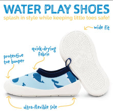 Load image into Gallery viewer, Jan &amp; Jul Water Play Shoes in Blue Whales: Sizes 3 Toddler to 10 Toddler

