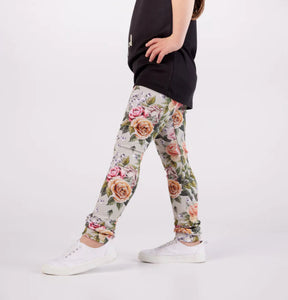 Little And Lively Girls Leggings in Antique Floral: Size 0/3M to 6 Years
