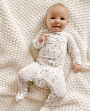 Load image into Gallery viewer, Gunamuna “Posies” Convertible Bamboo Footie: Size 0/3M to 18/24M
