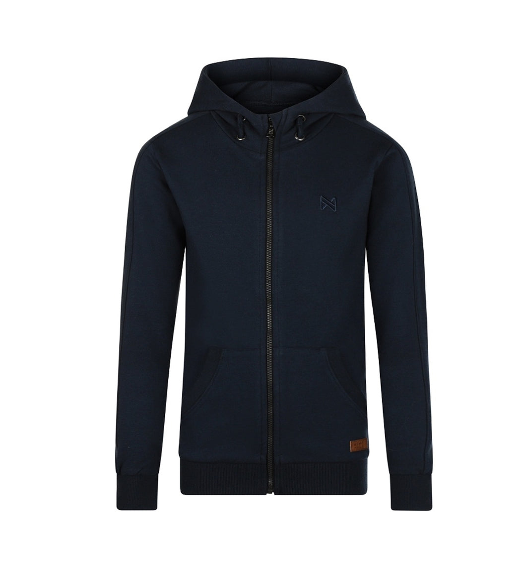 Zip Up Cotton Hoodie in Dark Blue: Size 2 to 12 Years