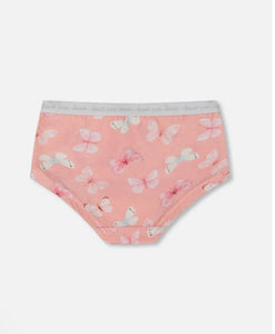 Deux par Deux Organic Cotton Boyshort Panty Pink and Blue Butterflies : Size 2/3 to 11/12