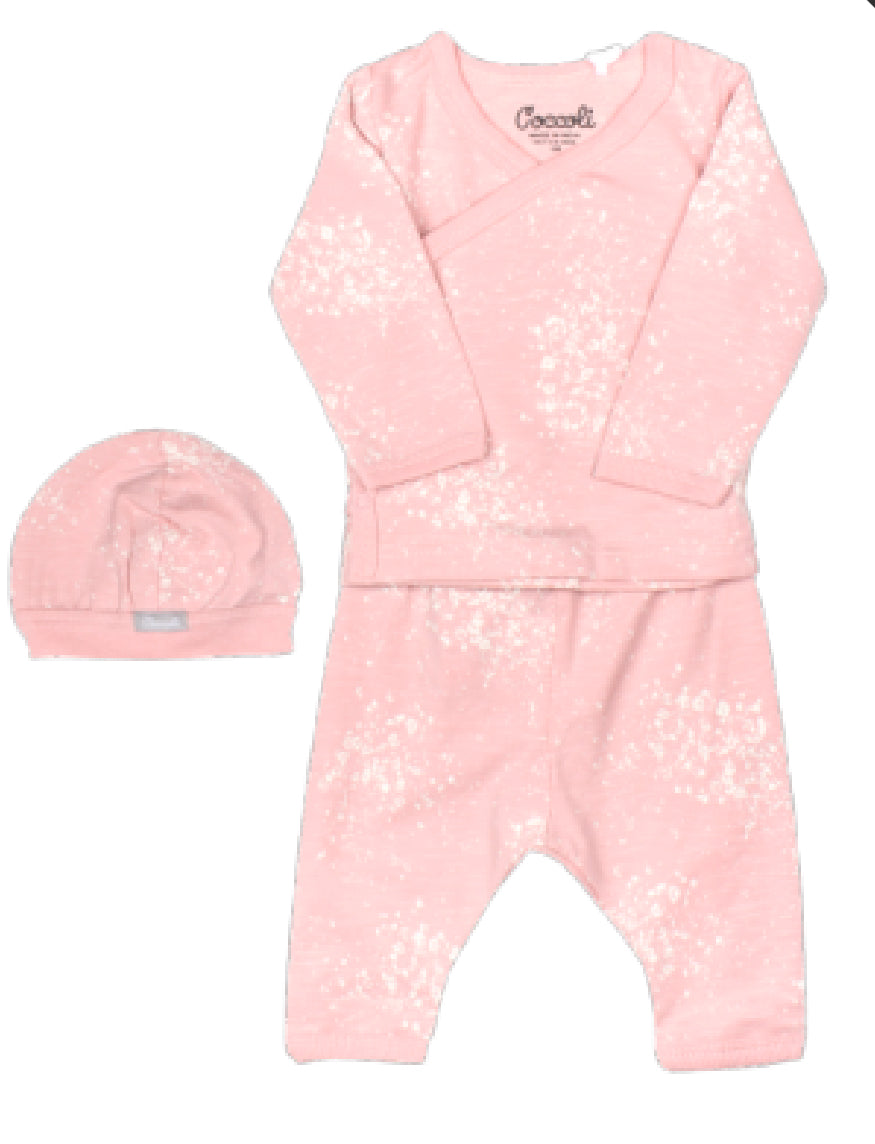 Coccoli Peach Bubbles Print Take Home Set (Newborn/1M)