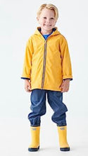 Load image into Gallery viewer, Hatley Yellow With Navy Stripe Lining Splash Jacket : Size 2 to 12
