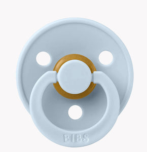 BIBs 2 Colour Pacifier Set of 2 in Baby Blue & White: Size 1 (0-6 Months)