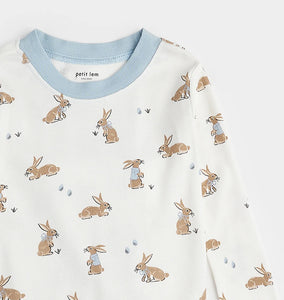 Petit Lem 2 Piece Chocolate Bunnies PJ Set: 12 M to 14 years