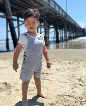Load image into Gallery viewer, Me &amp; Henry 100% Cotton Pale Blue Short Overalls: Size 0/3M  to 18/24M
