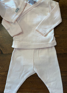 Coccoli Organic Cotton Take Home Set in Soft Pink Champagne Size 1 M (6 to 9lbs)