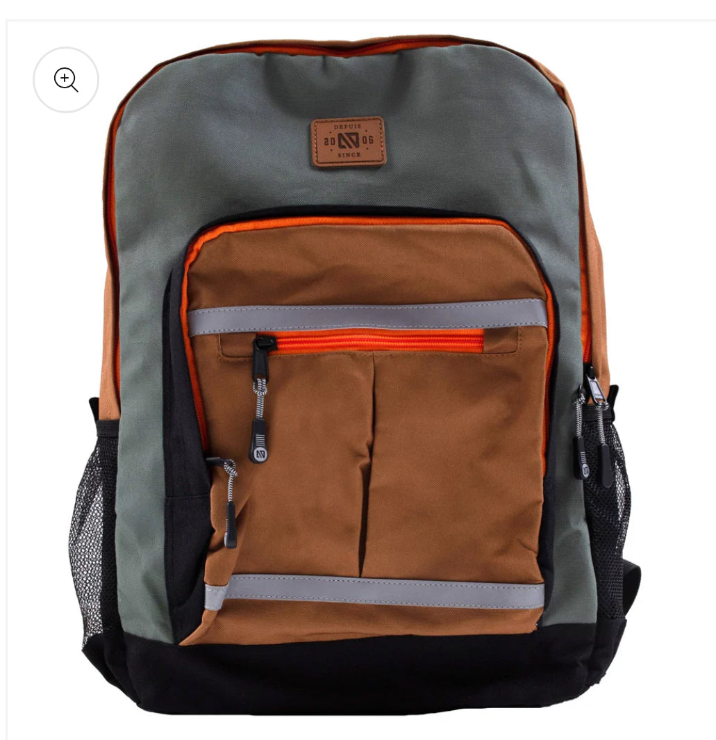 Nano Boys Block Brown & Green Coloured Backpack: Size 0/S