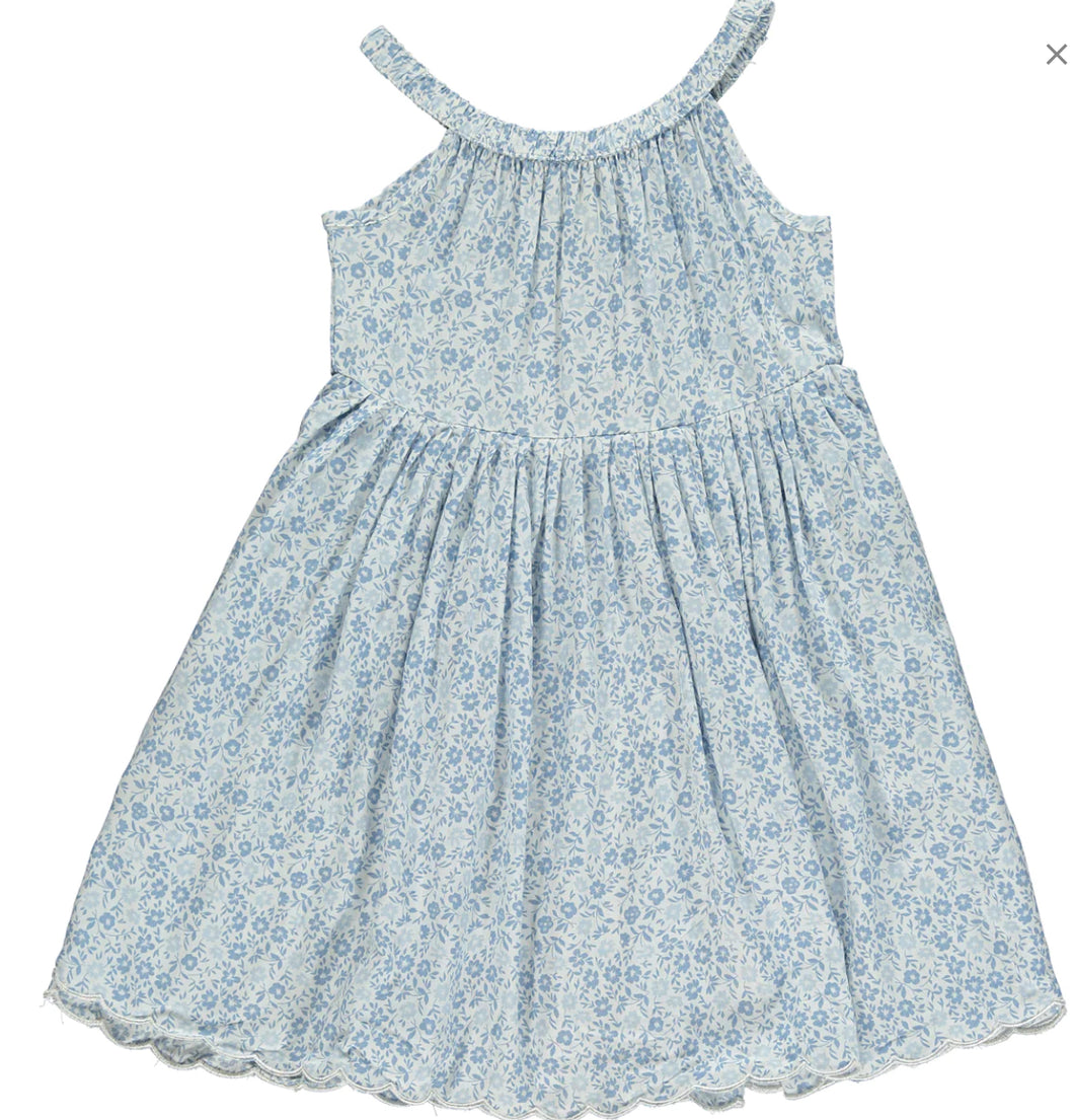 Vignette Stella Dress In Blue Ditsy Floral : Size 2 to 8 Years