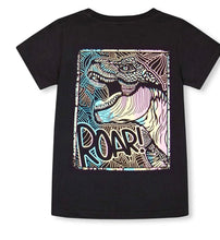 Load image into Gallery viewer, Deux Par Deux “Roar” Dino Graphic Short Sleeved Tee: Size 2 to 10
