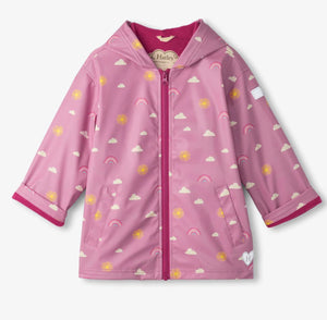 Hatley Girls Sun Charms Zip-Up Rain Jacket: Size 2 to 10