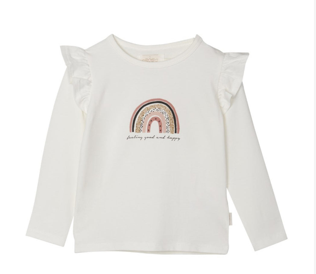 Creamie Girls Rainbow LS Cotton Blouse: Sizes 2 to 6