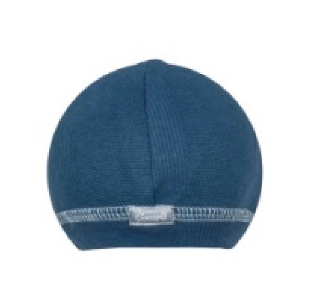 Coccoli Baby Cotton Cap in Denim Blue: Size N/1M to 3/6M