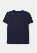 Load image into Gallery viewer, Nukutavake Boys Blue  “Musical with graffiti” T-Shirt: Size 8 to 18
