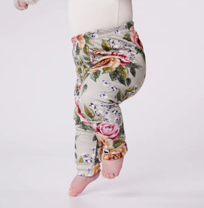 Little And Lively Girls Leggings in Antique Floral: Size 0/3M to 6 Years