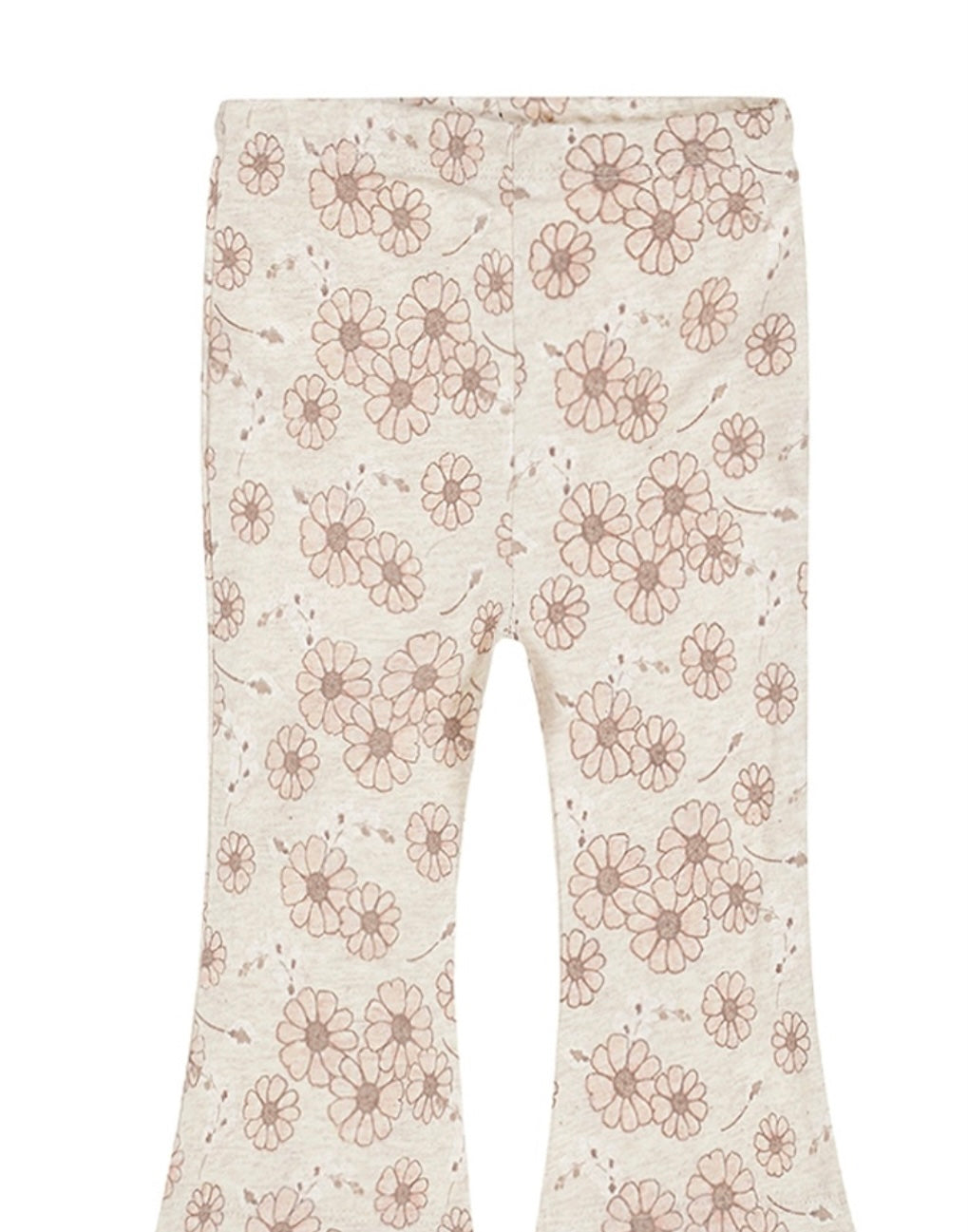 Girls Pale Pink Daises Flare Leggings: Size 6M to 6 Years