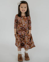 Load image into Gallery viewer, Little &amp; Lively Clementine Flower Power Dress: Size 9/10 to 13/14 Years
