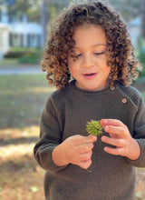 Load image into Gallery viewer, Me &amp; Henry Boys Knit Sweater in Olive Green: Size 5/6 to 12 Years
