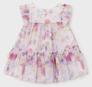 Mayoral Baby Girl Tulle Floral Dress with Ruffles: Size 1M to 18M