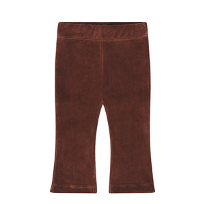 Baby/Toddler Girls Flared Brown Velour Pants: Size 12-24M