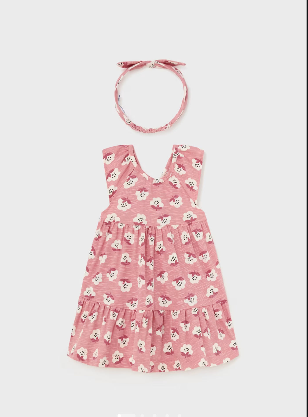 Mayoral Baby printed dress with headband Better Cotton: Size 6-18M