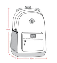 Load image into Gallery viewer, Deux Par Deux Backpack Navy Dinosaur Print
