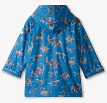 Load image into Gallery viewer, Hatley Boys “Dino Stamp” Print  Zip Up Rain Coat: Size 4 to 6 Years
