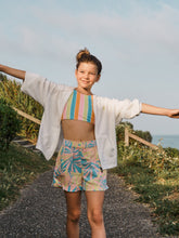Load image into Gallery viewer, Roxy Girl White Tropical Zip-up: size 8-14
