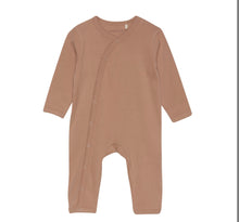 Load image into Gallery viewer, Fixoni Long Sleeve Organic Cotton Footless Romper Sleeper In Beige: Size 1M to 9M
