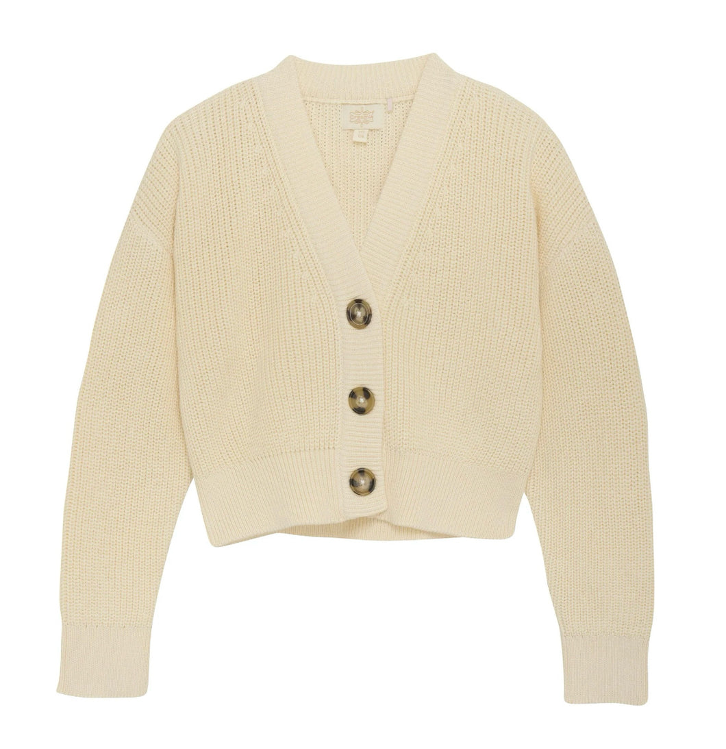 Creamie Cotton Knit Cardigan in Buttercream: Sizes 4/5 to 13/14Years
