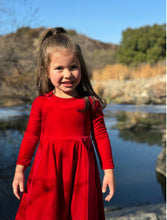 Load image into Gallery viewer, Vignette Girls Red Glitter Velvet Christmas Dress: Sizes 3M to 10 Years
