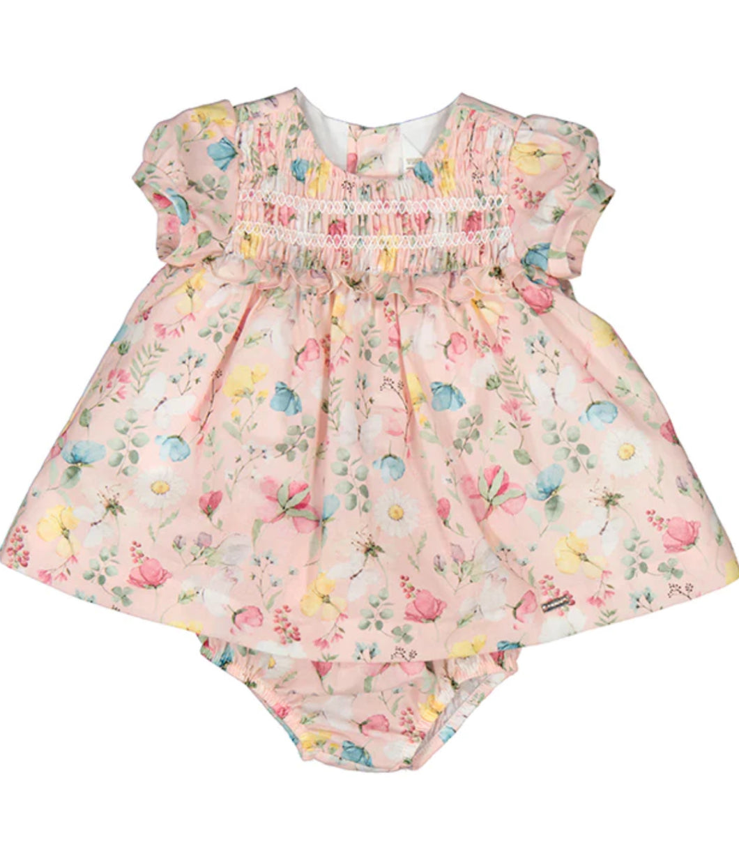Mayoral Baby Girl Pink Floral Dress: Size 1M to 12M
