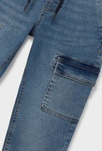 Load image into Gallery viewer, Mayoral Boys Drawstring Denim Cargo Style Joggers: Size 8 to 16
