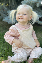 Load image into Gallery viewer, Ettie + H “Morgan” Long Sleeved Onesie in Pink Tents Print: Sizes 0/3M to 18/24M
