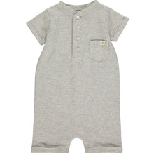 Load image into Gallery viewer, Me &amp; Henry Boys “Camborne” Ribbed Cotton Henley Romper: Size 0M to 18M
