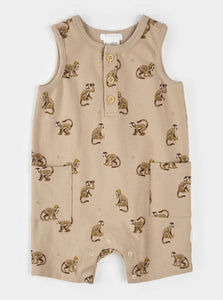 Firsts by Petit Lem “Monkey” Print Sleeveless Romper: Size 3M to 24M