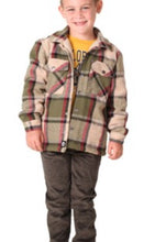 Load image into Gallery viewer, Green Plaid Sherpa Lined Shacket: Size 2/3 to 6/7 Years
