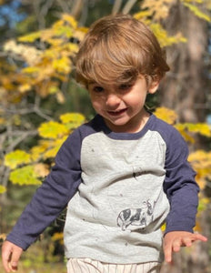 Me & Henry Navy Blue “Over the Moon” Long Sleeved Tee : Size 0/3M to 18/24M