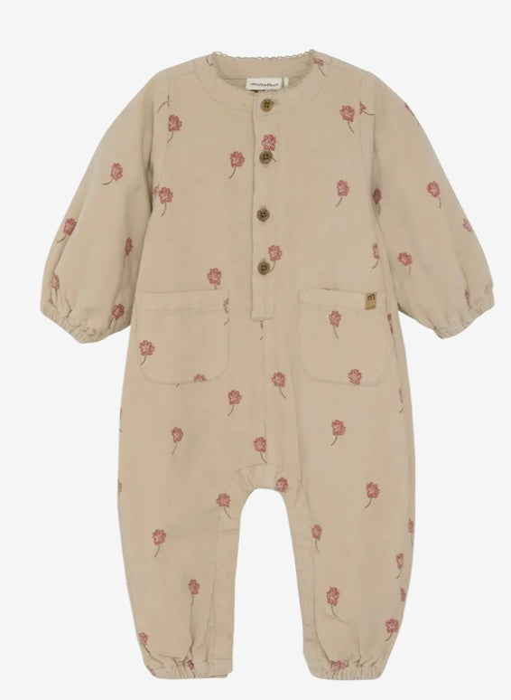 Minymo Soft Corduroy Baby Suit with Lining: Size 3M to 24m