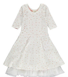 Vignette Girls “Annie” Reversible Dress In Colour Ivory & Pink: Sizes 2 to 8 Years