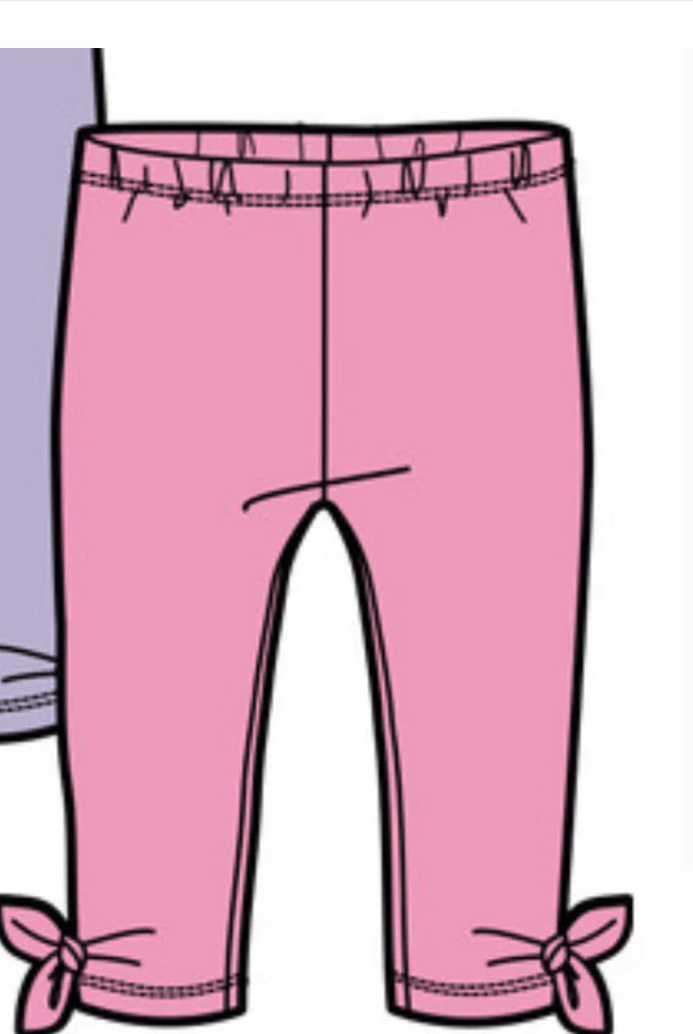 Girls Pink Capri Leggings: Size 2/3 to 6/7