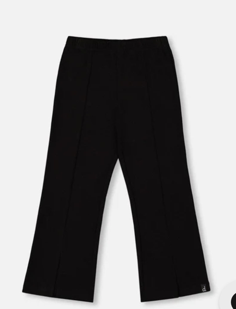 Deux Par Deux Black Flared Boot Leggings with Slit: Size 3 to 12