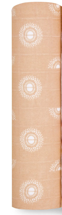 Aden + Anais Silky Soft Muslin Cotton Swaddle Blanket in Tan Sun Print