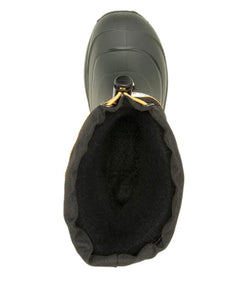 Kamik Snobuster Winter Boot in Black/Orange: Toddler Size 8 to Youth Size 6