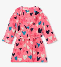 Load image into Gallery viewer, Hatley Confetti Hearts Fleece Robe: Size S(2-3) to XL(8-10)
