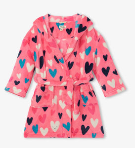 Hatley Confetti Hearts Fleece Robe: Size S(2-3) to XL(8-10)